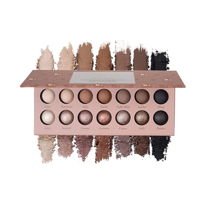 LAURA GELLER NEW YORK The Delectables Timeless Tones Baked Eyeshadow Palette | 14 Pigmented Eyeshadows Blendable Everyday Look