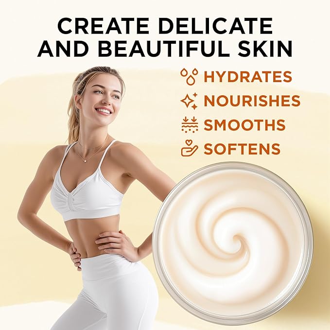 Brazil Nut Whipped Body Butter, Brazilian Body Butter Cream, Natural Whipped Shea Butter for Women Dry Skin, Gentle Hydration with Long Lasting Moisture 6.8 floz