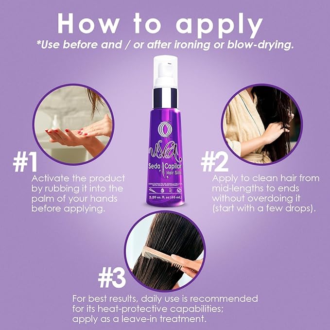 OURO Anti-Frizzy Hair Silk with Grape Seed Extract - Restores, Strengthens, Smooths, Provides Extreme Protection, Prevents Split Ends, Adds Shine (2.20 Fl Oz)
