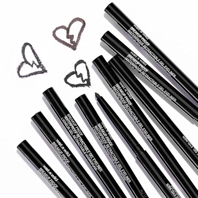 wet n wild Mega Last Breakup Proof Waterproof Retractable Gel Eyeliner - Ultra Pigmented 16-Hour Long Wear, Smudge Proof Satin Finish Formula, Cruelty-Free & Vegan - Dark Brown (Pack of 2)