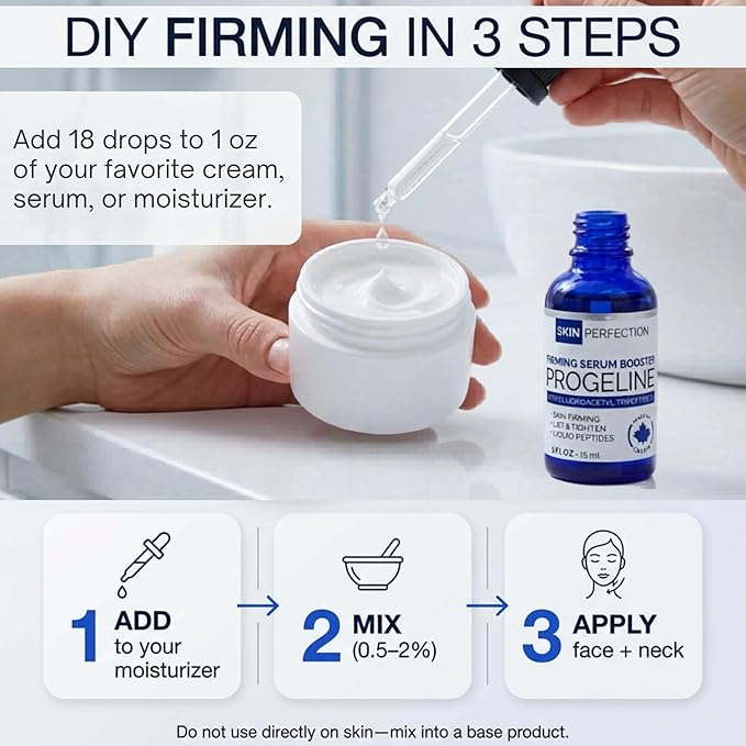 Skin Perfection Firming Serum Booster with Progeline Peptide Repair Serum Neck and Face Progeline Cream Upgrade Trifluoroacetyl Tripeptide-2 Anti-aging Diy .5 Fl Oz