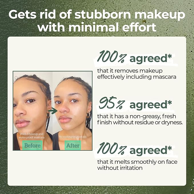 numbuzin No.3 Pore & Makeup Cleansing Balm with Green Tea and Charcoal | Quick & Easy Cleansing, Reduces Blackheads, No Fragrance, 2.99 oz