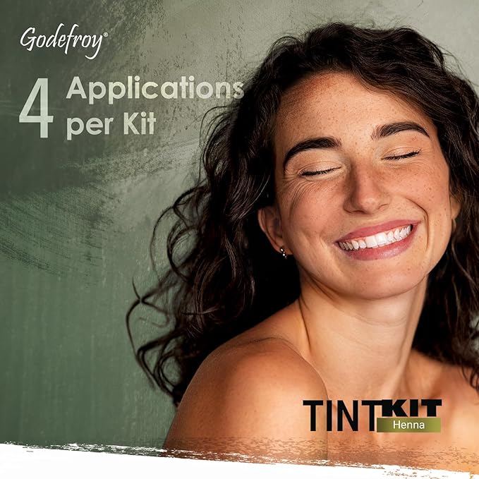 Godefroy Powered by Henna - Tint Kit 4 Applications | Dark Brown | Spot Hair Color Powered by Natural Henna