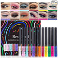BestLand 12 Colors Matte Liquid Eyeliner Set Rainbow Colorful Neon Eyeliner Pencil Pigmented Waterproof Smudgeproof Long Lasting Gel Eye Liner Christmas Makeup Gift Kit for Women (Set A)