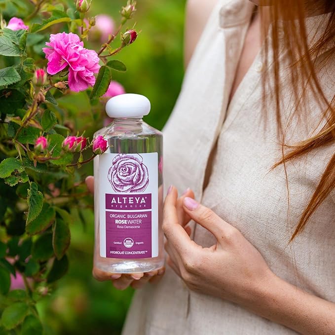 Alteya Organics Rose Water Toner 17 Fl Oz/500mL | USDA Certified Organic Bulgarian Rosa Damascena Hydrosol | Natural Hydrating Facial Toner for All Skin Types | Refreshing, Balancing & Moisturizing