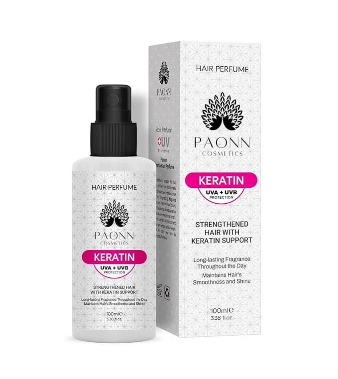 Keratin Hair Perfume, Keratin-Enriched Mist, UVA & UVB Protection Fragrance, Long-Lasting Scent, Hair Care Smoothness & Shine