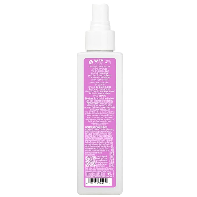 Pacifica Hair Perfume & Body Fragrance Spray Mist - Dream Moon with Vanilla, Almond & Spices – Alcohol-Free, Vegan & Cruelty-Free, 6.5 oz