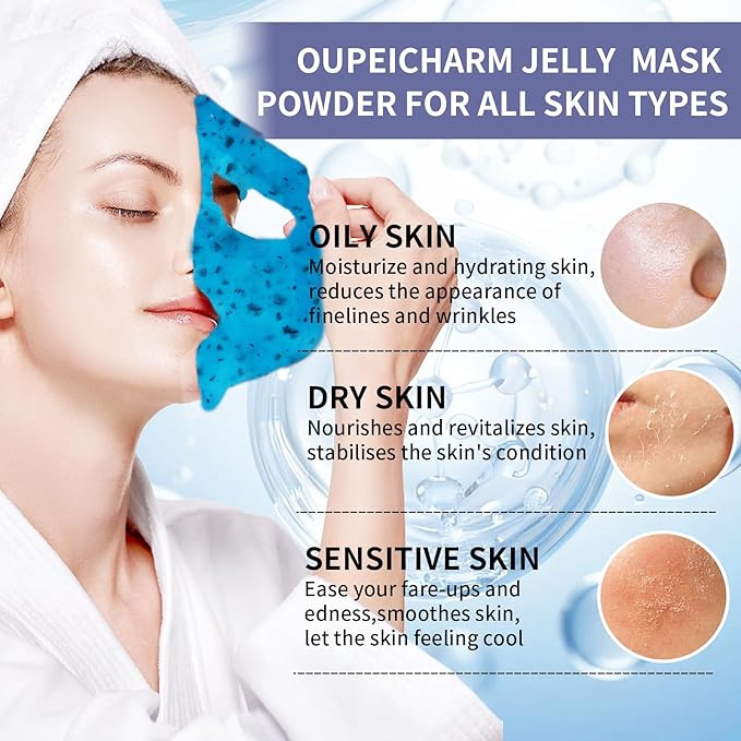 Hydro Jelly Masks for Women Home Spa,Hydrating & Moisturizing Peel-Off Rubber Gel Face Mask Skin Care,Professional Jelly Mask for All Skin Types 23 Fl Oz（Rose with Hyaluronic Acid）