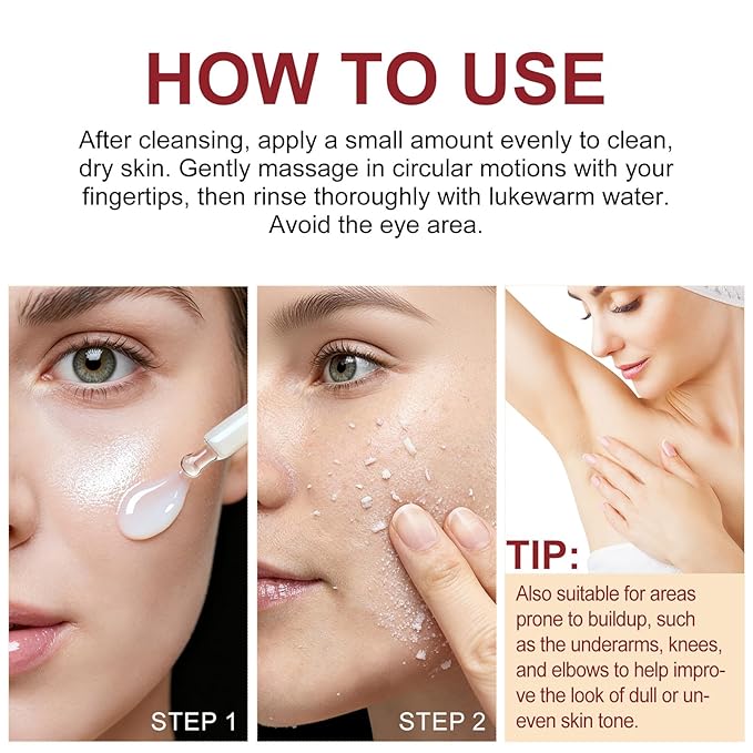 White Rice Exfoliant, White Rice Peeling Glow Ampoule, Peel Shot Glow Exfoliating Face Serum, Korean Skin Care Soft Exfoliating Body Scrub Dead Skin Cells, Blackheads Remover For All Skin Types 100ml