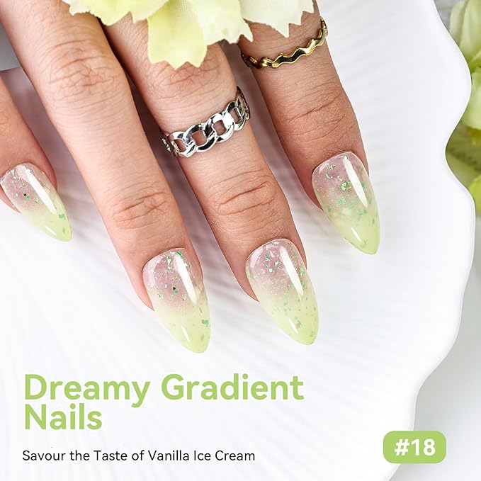 JODSONE Cushion Pat Paint Gel Nail Polish Set 6 PCS Gradient Design with 50 PCS Soft Nail Sponges & Grabbing Pen Gradient Blush Effect Nail Art Gel Paint for Manicure Salon