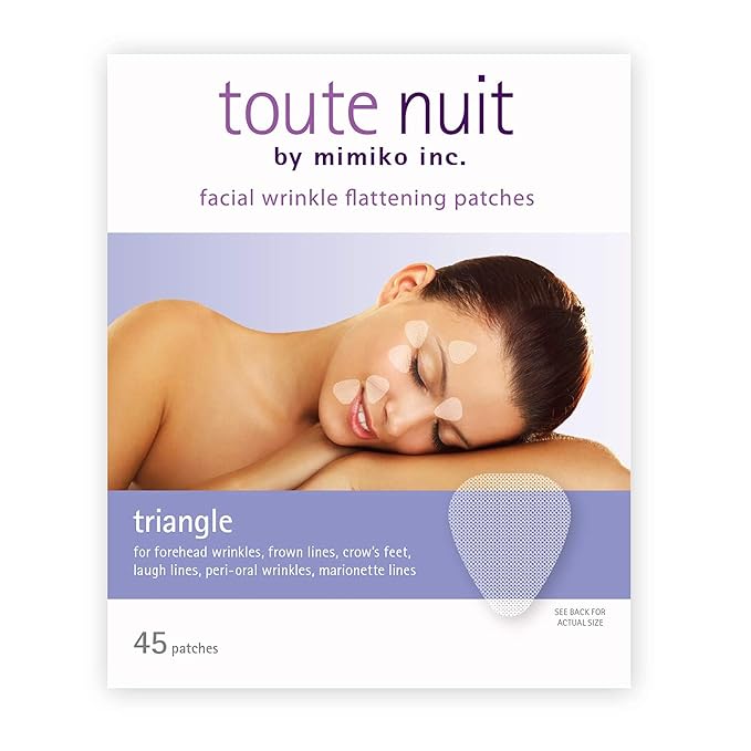 Toute Nuit Wrinkle Patches – Triangle – Face Tape for Forehead, Eyes & Lips – Hypoallergenic Anti Wrinkle Patches – 45 Count, Made in USA