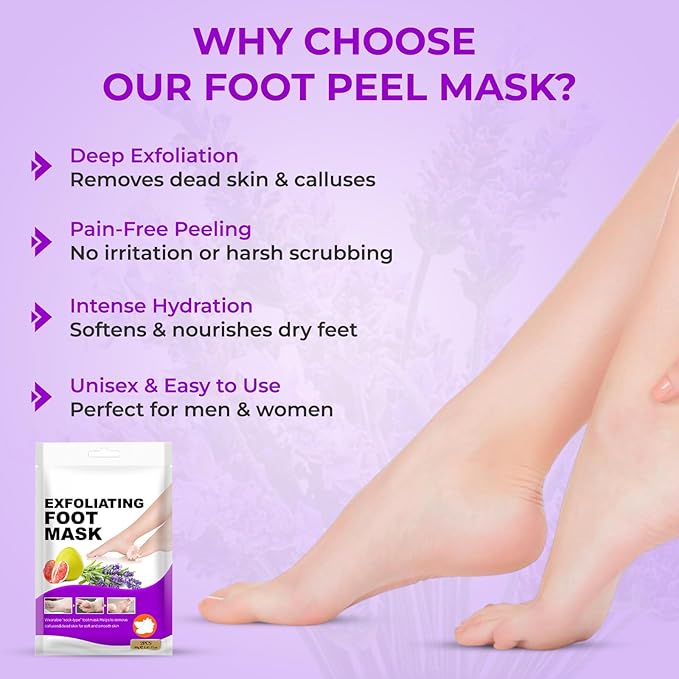 Happy Feet Foot Peel Mask, 03 Pack Original Exfoliant Foot Mask for Rough, Dry Skin | Gift for Mom Dad
