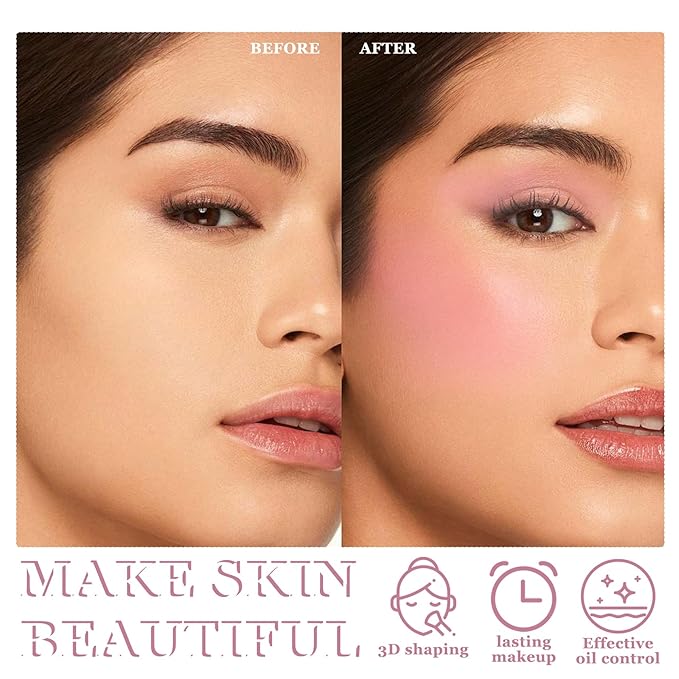 4Pcs Cream Contour Stick Makeup Kit,Shades with Highlighter,Brush Stick,Cream Bronzer for Sculpt the Cheeks,Long-lasting Waterproof Lightweight Contour Set B
