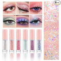 6Pcs Liquid Glitter Eyeshadow Eyeliner, Korean Makeup Glitter Shinning Eye Liner Long Lasting Quick Drying Pigmented Loose Bling Under Eye Shadow Mother's Day Makeup Gifts for Women