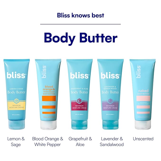 Bliss Body Butter - Lavender and Sandalwood - Maximum Moisture Cream - 6.7 Fl Oz - Body Lotion for Dry Skin - Long-Lasting Moisturizer for Women & Men - Vegan and Cruelty-Free