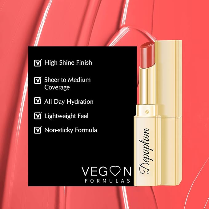 Depuplum Red Pink Lipstick for Women Moisture Lip Gloss Tinted Lip Balm Sheer Lipsticks for Mother's Day Nourishing Hydrate Glossy Lipstick for Dry Lips,DM66 Berry