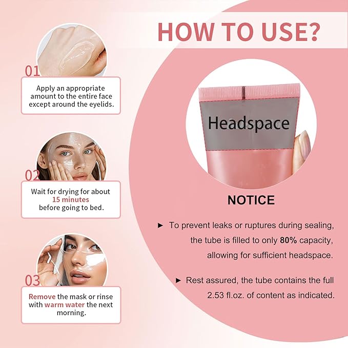 Ayzololo Collagen Night Wrapping Mask,Overnight Wrapping Mask,Peel Off Face Mask,Elasticity and Hydration Care,2.53 fl.oz(Brush Included)