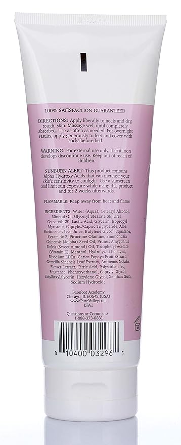 Barefoot Academy Heavy Duty Foot Care Scrub & Moisturizer Cream For Calluses, Dead Skin, Tough Heels, Cracked Heels, & Rough Spots On Feet, Skin Care For Feet, Large 8 Fl Oz (Exfoliating Foot Cream)