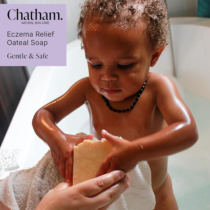 Chatham Natural Skin Care Eczema Relief Oatmeal Soap, Soothing oatmeal bath, treatment for eczema rosacea, psoriasis