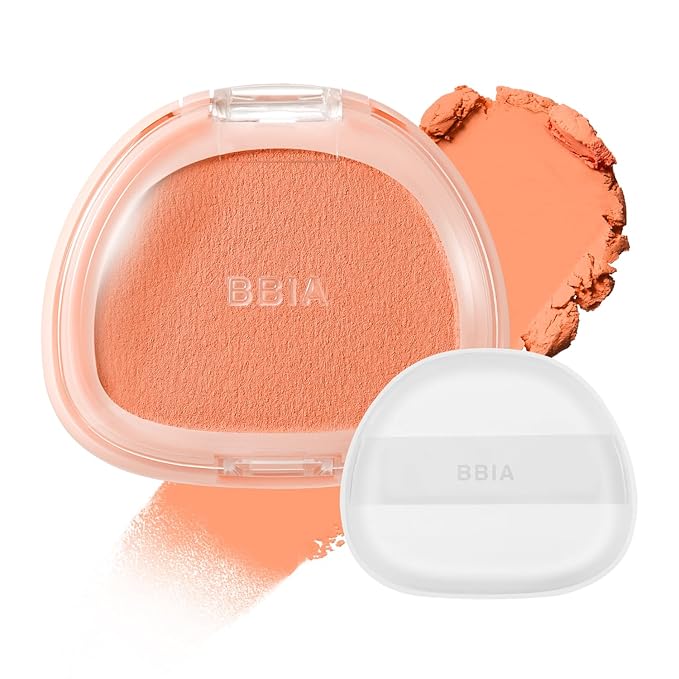 BBIA Chaltteok Blush – Soft Blurring Jelly-Like Powder Texture Lightweight & Buildable Korean Blush Natural Matte Finish Long-Lasting Smooth Pore-Blurring Cheek Color (02 TANGERINE CHALTTEOK)