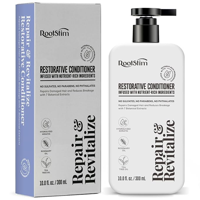 RootStim Rosemary Conditioner for Hair Growth & Thinning Hair - Saw Palmetto & Keratin Infused Volumizing Treatment - Sulfate Free Scalp Care Formula with Argan, Tea Tree & Ginger Oil, 10 fl oz