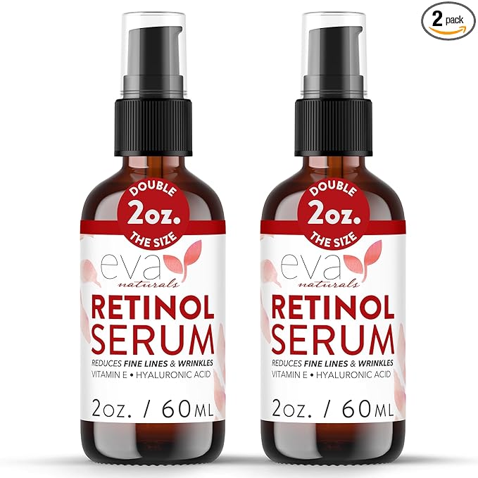 Retinol Serum for Face with Hyaluronic Moisture Complex Lightweight Night Serum for Smoother, Radiant-Looking Skin | Helps Minimize the Appearance of Fine Lines & Uneven Tone 2 oz 2 Pack