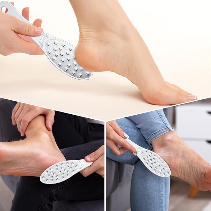 1 Pcs Stainless Steel Foot File Callus Remover Double Sided Metal Foot Rasp Scrubber for Wet or Dry Skin Professional Pedicure Tool for Hard Skin & Cracked Heels, Easy to Clean (Classic Style)