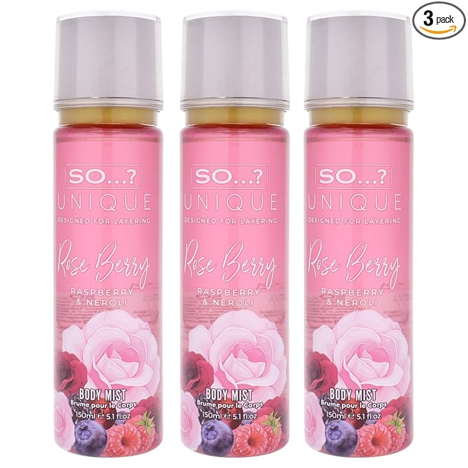 Unique Body Mist - Rose Berry by So…? for Women - 5.1 oz Body Mist - Pack of 3