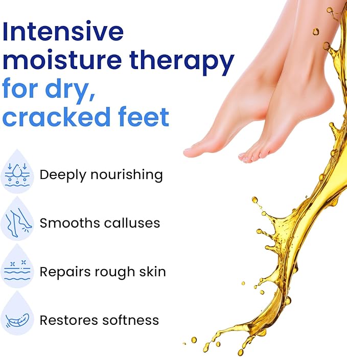 6 Pack Moisturizing Foot Mask for Dry Cracked Feet, Restoring & Hydrating Socks with Coconut, Shea Butter, Jojoba Oil & Vitamin E, Feet Mask for Women & Men Foot Care