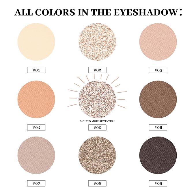 MYSTER ROSEY Neutral Eyeshadow Palette, Nude Eyeshadow Palette, Matte Eye Shadow Makeup Palette with Mirror, Long-Lasting Wear, Vegan, Cruelty-Free - 0.5oz (Satin Nude)