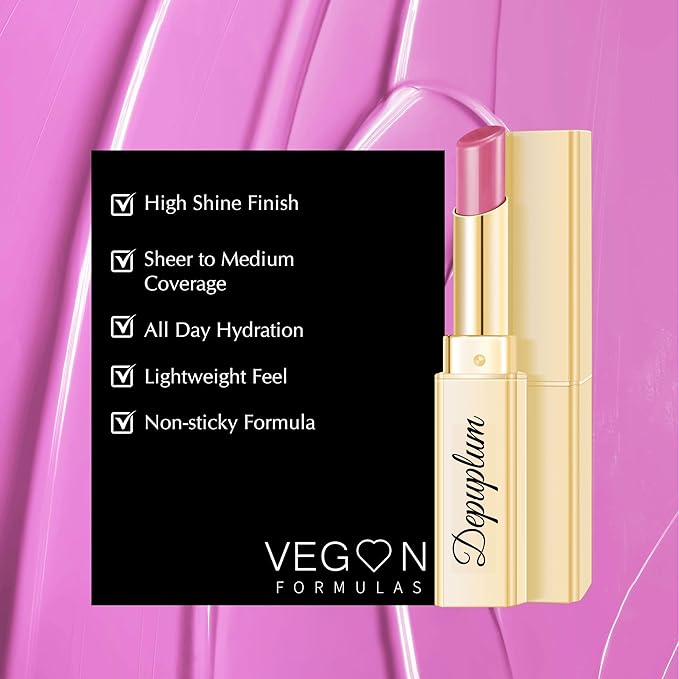 Depuplum Pink Lipstick for Women Moisture Lip Gloss Tinted Lip Balm Sheer Lipsticks for Mother's Day Nourishing Hydrate Glossy Lipstick for Dry Lips,DEM88 First love