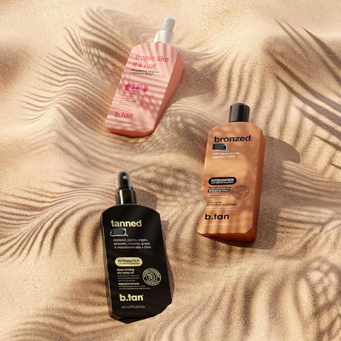 b.tan Sun Tanning Lotion | Tan Accelerator - Best Tinted Browning Cream, Brown Intensifier Bronzing Lotion, No SPF, Packed with DHA Boosters, Mango Butter & Peptides, Austrailian Brand, 8.45 Fl Oz