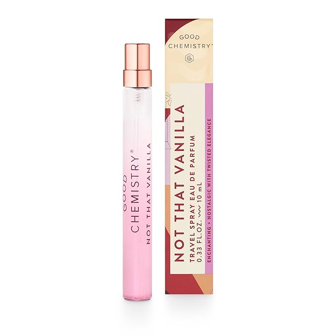 Good Chemistry Not That Vanilla Travel Spray 0.33 fl oz - Long-Lasting On-the-Go Perfume with Bergamot, Cocoa Bean, & Amber - Enchanting, Clean & Vegan