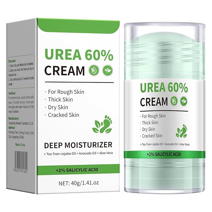Urea Cream 60 Percent for Feet Maximum Strength, Cracked Heel Stick, Urea Foot Cream for Very Dry Feet Knees Elbows Hands, Thickened Skin, 40g/1.41oz