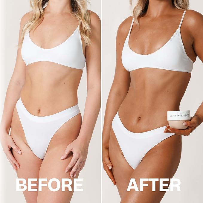 Bali Body Gradual Tanning Butter | Self Tanner Body Butter for a Natural, Streak-Free Self Tan | Buildable Glow | Sunless Tanner, Cruelty-Free, Non-Toxic (200 ml/6.76 fl oz)