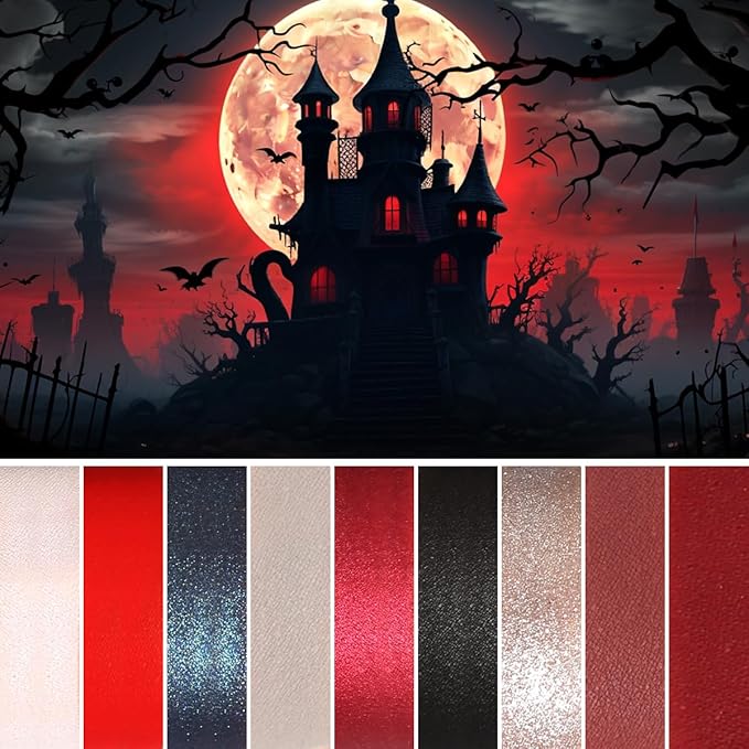 Red Goth Eyeshadow Palette - 9 Colors True Hot Red Black Eye Shadows | Halloween Glitters Makeup | Matte Shimmer High Pigmentation | Clown Vampire SFX Halloween Christmas Palette