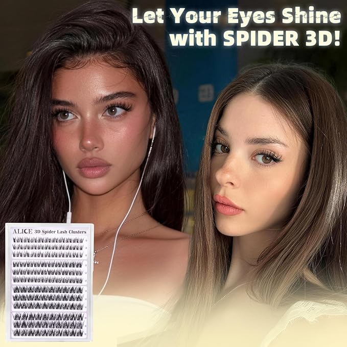 Spider Lash Clusters Wispy Volume Eyelash Extensions 3D Natural Breeze Eyelash Clusters Thin Band Individual Lashes DIY Lash Extensions 10-16mm by ALICE