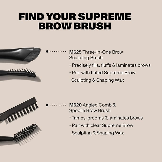 Morphe M625 Three-In-One Brow Sculpting Brush - Precision Angled Brush, Brow Comb & Laminating Paddle for Fluffy, Defined Brows - Pairs with any Wax, Tinted Pomade or Gel Product (1 Count)