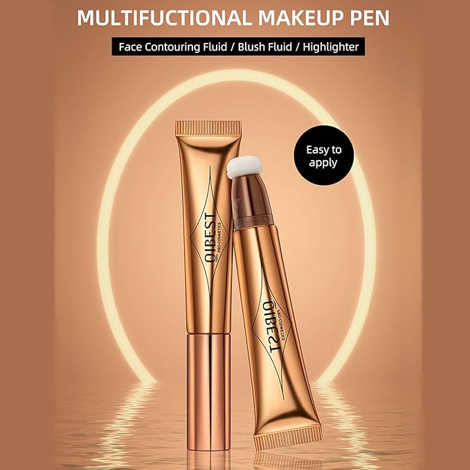4PCS Contour Stick With Cushion Applicator,Liquid Wand,Cream Smooth,Bronzer Stick Lightweight for Face
