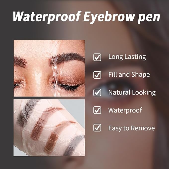 USHAS 2 Pcs Eyebrow Pencil - Eyebrow Pencil with Brush 2-in-1 Dual-Ended EyeBrow Pencils for Women, Eyebrow Makeup Shaper and Filler, Last All-Day and Waterproof (03, Pack of 2)