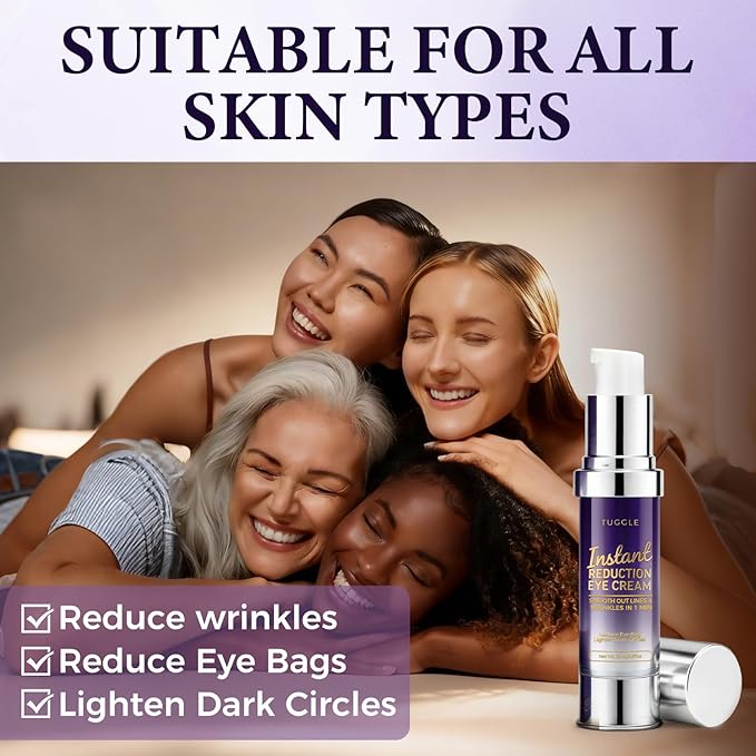 Tuggle Instant Eye & Face Tightening Serum, Instant Lift Eye Gel Cream Rapid Improve Under Eye Bags and Puffiness, Tightener Wrinkles & Fine Lines Fast, for Women & Men in Minutes, 0.67 oz