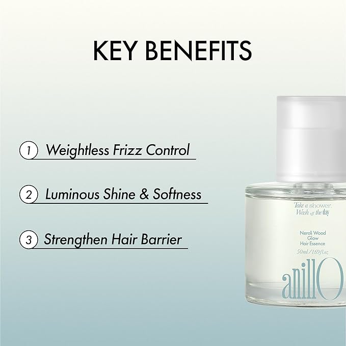 ANILLO Neroli Glow Hair Essence with Bitter Orange Flower Oil & Complex for Soft Shine, Floral Citrus Scent, Paraben-Free (50ml / 1.69 fl. Oz)