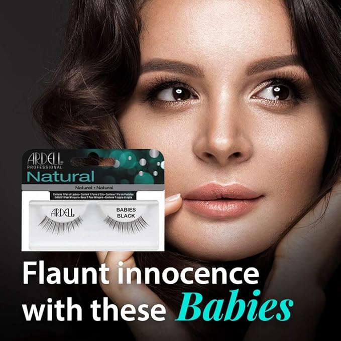 Ardell False Eyelashes, Babies - Lightweight, Natural Look Strip Lashes with Invisiband for Everyday Wear, 4 Pack