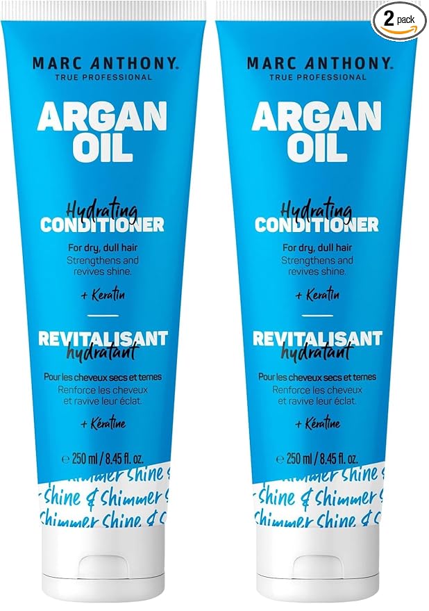 Marc Anthony Nourishing Argan Oil of Morocco Extra Hydrating Conditioner, 8.40 Ounce Tube, Sulfate-Free Keratin Conditioner (00024) (Pack of 2)