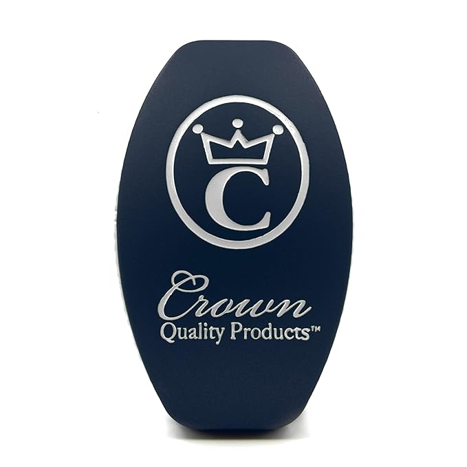 Crown Quality Products 360 Sport Wave Caesar 2.0 Boar Bristle Hairbrush, Medium, Metallic Navy Blue - Non-Slip Grip, Waterproof Design - The Ultimate 360 Wave Brush