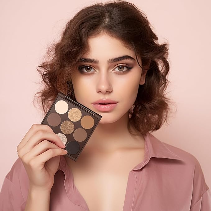 MYSTER ROSEY Neutral Eyeshadow Palette, Nude Eyeshadow Palette, Matte Eye Shadow Makeup Palette with Mirror, Long-Lasting Wear, Vegan, Cruelty-Free - 0.5oz (Autumn sunshine)