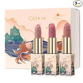 CATKIN Lip Balm Color Tinted Shimmer Lipstick Ultra Hydrating Lip Moistrurizer Lip Care with Vitamin E Nourishing For Cracked & Dry Lips 0.12 oz 3pcs with Gift Box (C13+ C14+C15)