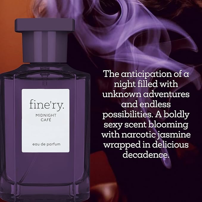 Fine'ry Midnight Cafe Eau De Parfum & Body Mist Set - Warm & Spicy Notes Of Crème De Café & Jasmine - Fragrance Layering Combo (2oz + 5oz)