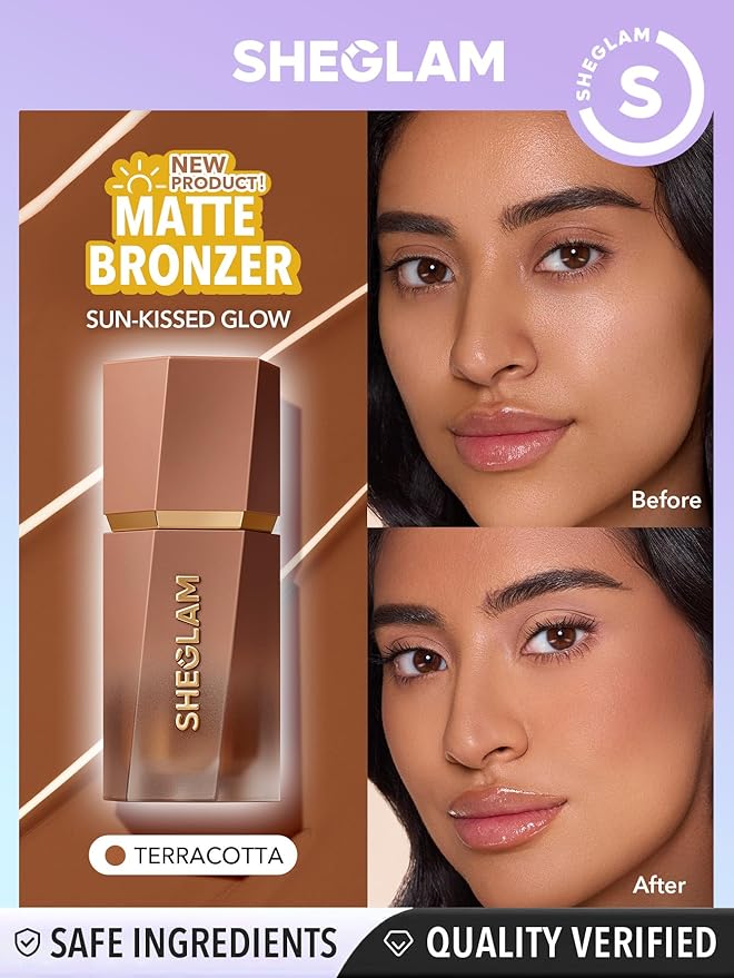 SHEGLAM Sun Sculpt Cool Toned Liquid Contour Stick Long Lasting Cream Matte Bronzer Makeup - Terracotta