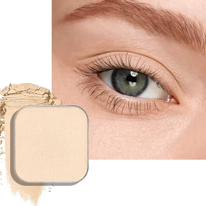 Ivory Matte Single Eyeshadow Refill, Natural Nude Shade for No-Makeup Look, Long-Wear Everyday Essential, Blendable Base Color,Palette Refill (Ivory Elegance)